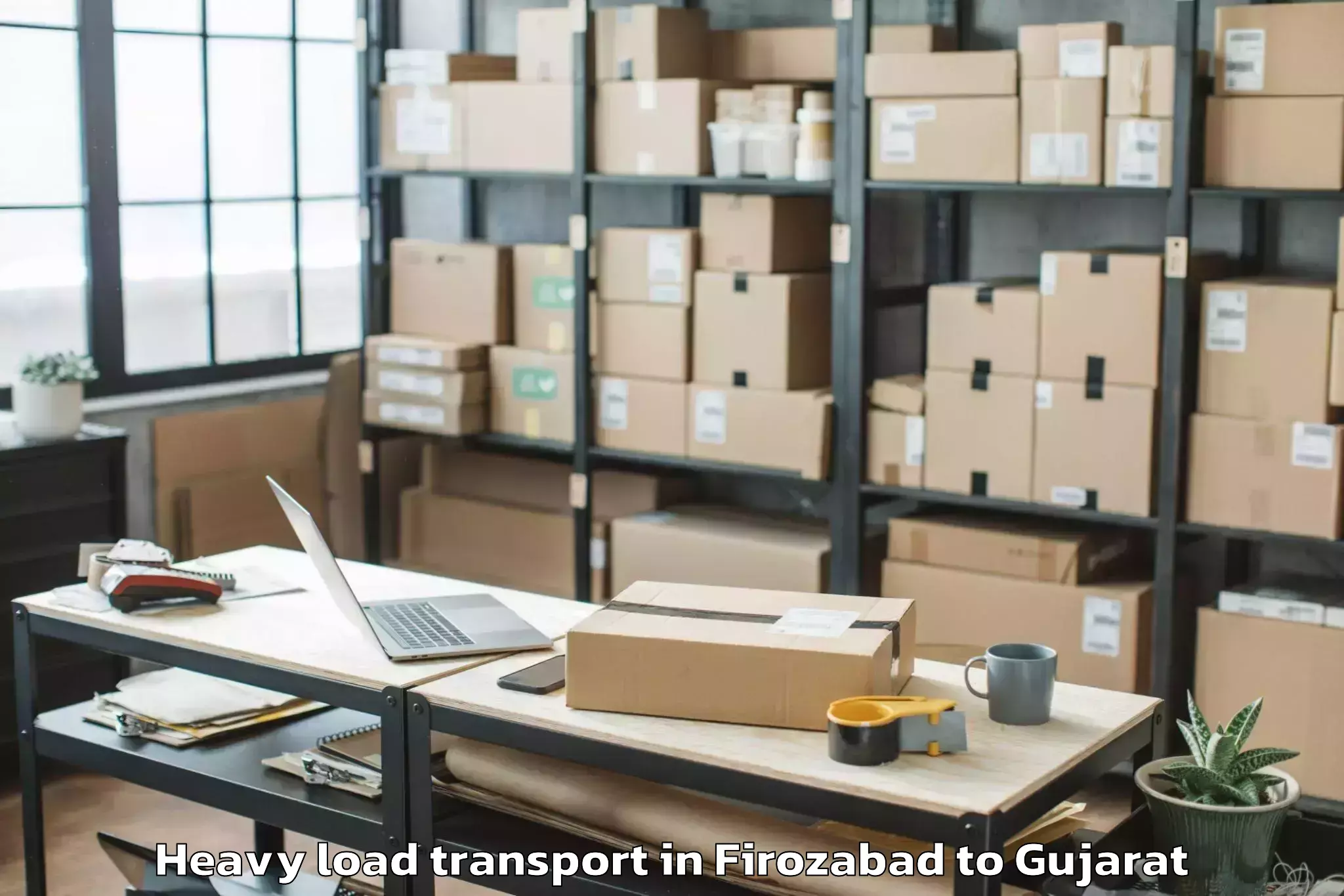 Easy Firozabad to Upleta Heavy Load Transport Booking